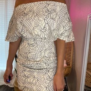 Lace off the shoulder dress